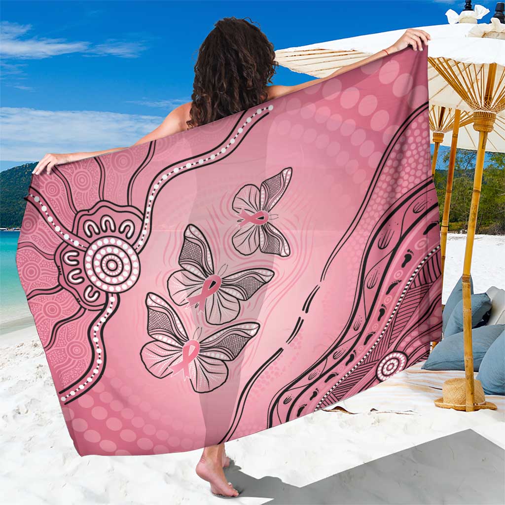 Pink Aboriginal Butterfly Ribbon Cancer Sarong