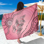Pink Aboriginal Butterfly Ribbon Cancer Sarong