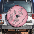 Pink Aboriginal Butterfly Ribbon Cancer Spare Tire Cover