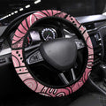 Pink Aboriginal Butterfly Ribbon Cancer Steering Wheel Cover