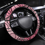 Pink Aboriginal Butterfly Ribbon Cancer Steering Wheel Cover