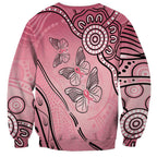 Pink Aboriginal Butterfly Ribbon Cancer Sweatshirt