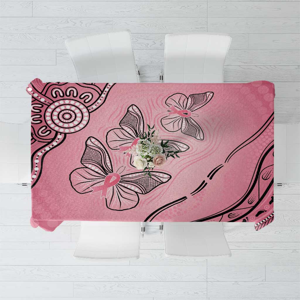 Pink Aboriginal Butterfly Ribbon Cancer Tablecloth
