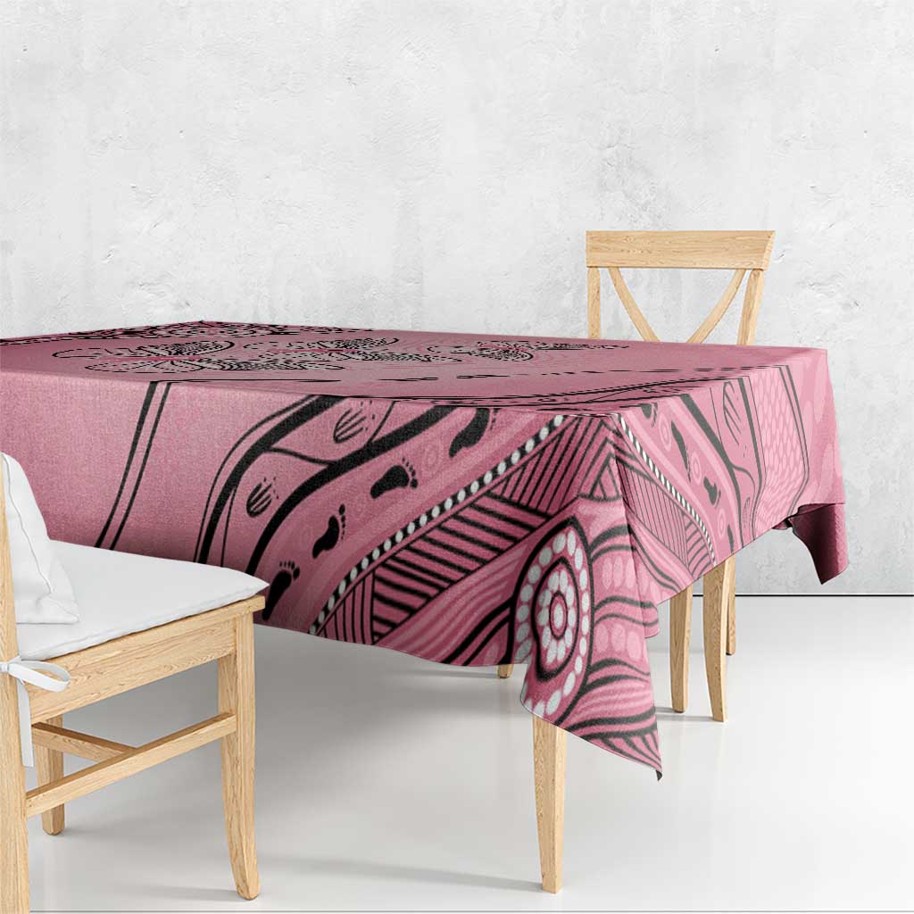 Pink Aboriginal Butterfly Ribbon Cancer Tablecloth