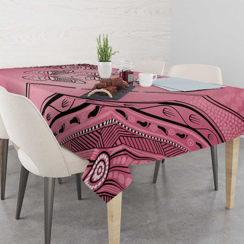 Pink Aboriginal Butterfly Ribbon Cancer Tablecloth