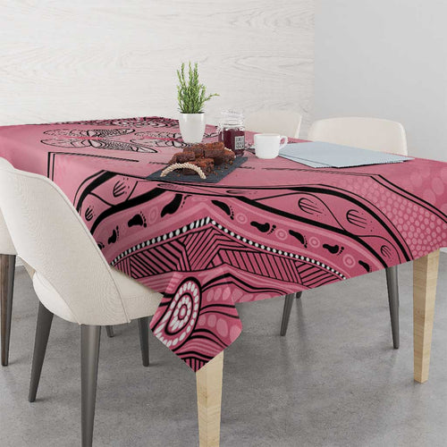 Pink Aboriginal Butterfly Ribbon Cancer Tablecloth