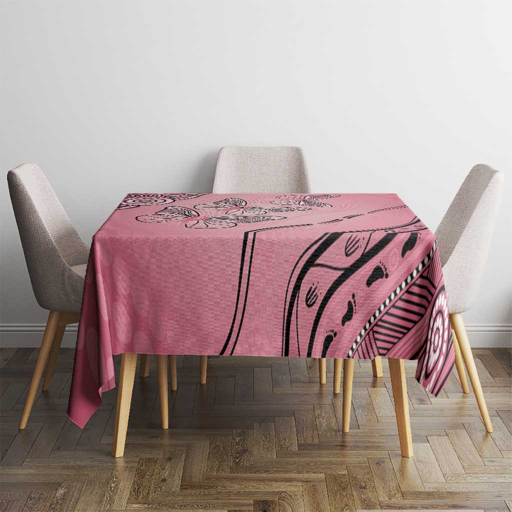 Pink Aboriginal Butterfly Ribbon Cancer Tablecloth