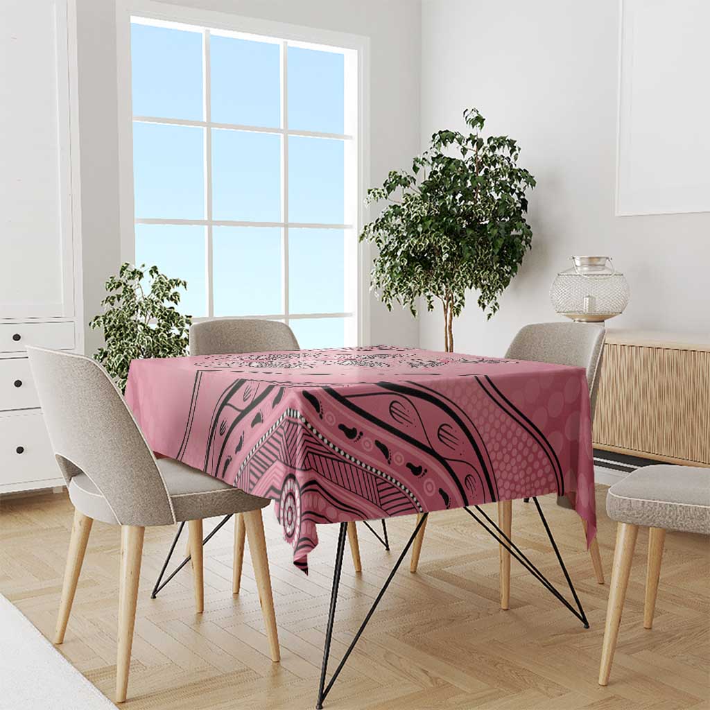 Pink Aboriginal Butterfly Ribbon Cancer Tablecloth