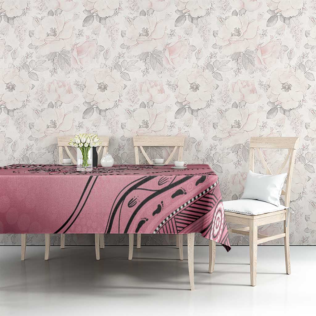 Pink Aboriginal Butterfly Ribbon Cancer Tablecloth