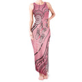 Pink Aboriginal Butterfly Ribbon Cancer Tank Maxi Dress