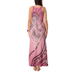 Pink Aboriginal Butterfly Ribbon Cancer Tank Maxi Dress