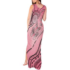 Pink Aboriginal Butterfly Ribbon Cancer Tank Maxi Dress