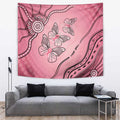 Pink Aboriginal Butterfly Ribbon Cancer Tapestry