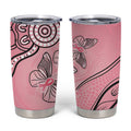 Pink Aboriginal Butterfly Ribbon Cancer Tumbler Cup