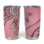 Pink Aboriginal Butterfly Ribbon Cancer Tumbler Cup