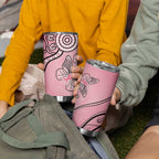 Pink Aboriginal Butterfly Ribbon Cancer Tumbler Cup