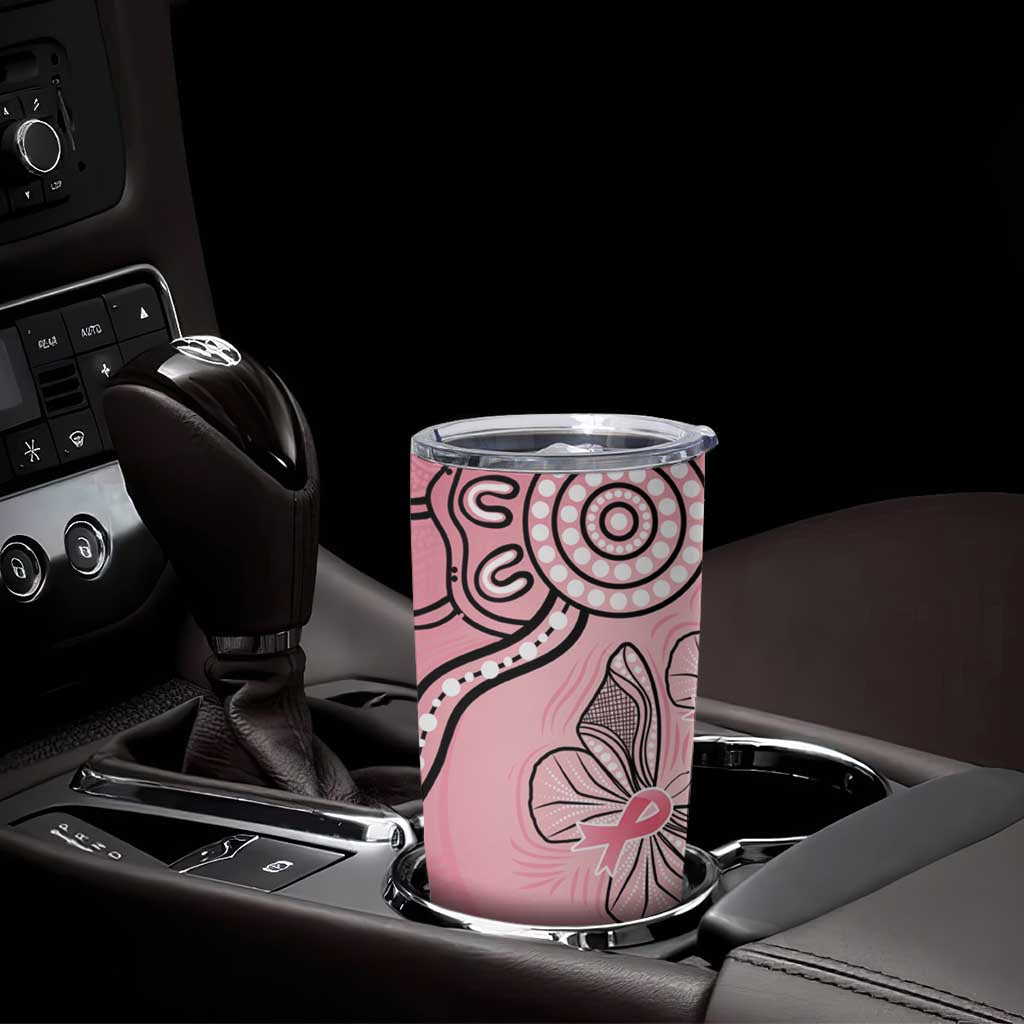 Pink Aboriginal Butterfly Ribbon Cancer Tumbler Cup