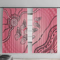 Pink Aboriginal Butterfly Ribbon Cancer Window Curtain