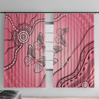Pink Aboriginal Butterfly Ribbon Cancer Window Curtain