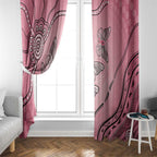 Pink Aboriginal Butterfly Ribbon Cancer Window Curtain