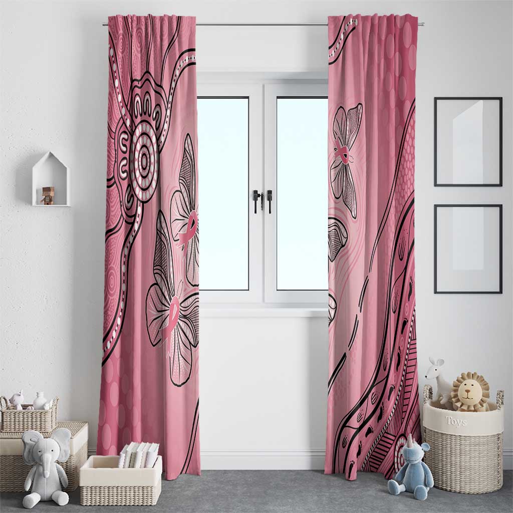 Pink Aboriginal Butterfly Ribbon Cancer Window Curtain