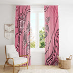 Pink Aboriginal Butterfly Ribbon Cancer Window Curtain