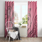 Pink Aboriginal Butterfly Ribbon Cancer Window Curtain