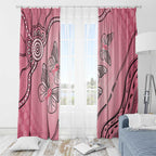 Pink Aboriginal Butterfly Ribbon Cancer Window Curtain