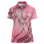 Pink Aboriginal Butterfly Ribbon Cancer Women Polo Shirt