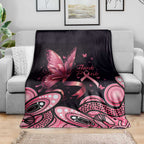 Think Pink Butterfly Ribbon Aboriginal Art Blanket