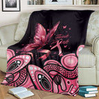 Think Pink Butterfly Ribbon Aboriginal Art Blanket