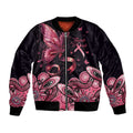 Think Pink Butterfly Ribbon Aboriginal Art Bomber Jacket