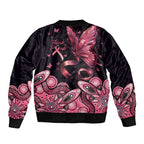 Think Pink Butterfly Ribbon Aboriginal Art Bomber Jacket