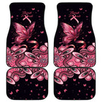 Think Pink Butterfly Ribbon Aboriginal Art Car Mats