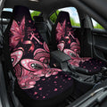 Think Pink Butterfly Ribbon Aboriginal Art Car Seat Cover