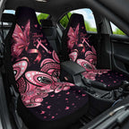 Think Pink Butterfly Ribbon Aboriginal Art Car Seat Cover