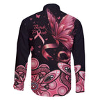 Think Pink Butterfly Ribbon Aboriginal Art Family Matching Off Shoulder Short Dress and Hawaiian Shirt
