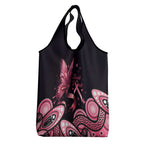 Think Pink Butterfly Ribbon Aboriginal Art Grocery Bag