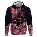 Think Pink Butterfly Ribbon Aboriginal Art Hoodie