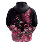 Think Pink Butterfly Ribbon Aboriginal Art Hoodie