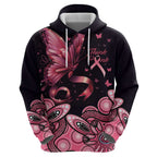 Think Pink Butterfly Ribbon Aboriginal Art Hoodie