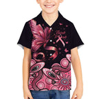 Think Pink Butterfly Ribbon Aboriginal Art Kid Hawaiian Shirt