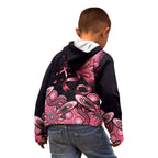 Think Pink Butterfly Ribbon Aboriginal Art Kid Hoodie