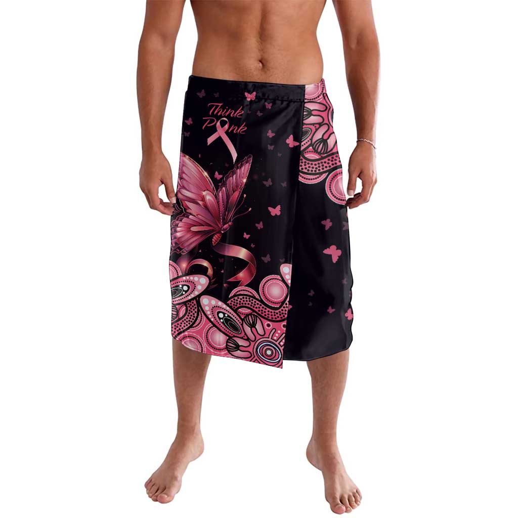 Think Pink Butterfly Ribbon Aboriginal Art Lavalava