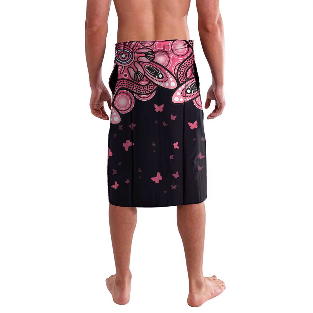 Think Pink Butterfly Ribbon Aboriginal Art Lavalava