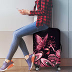 Think Pink Butterfly Ribbon Aboriginal Art Luggage Cover