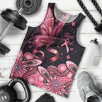 Think Pink Butterfly Ribbon Aboriginal Art Men Tank Top