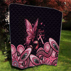 Think Pink Butterfly Ribbon Aboriginal Art Quilt