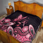 Think Pink Butterfly Ribbon Aboriginal Art Quilt
