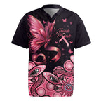 Think Pink Butterfly Ribbon Aboriginal Art Rugby Jersey